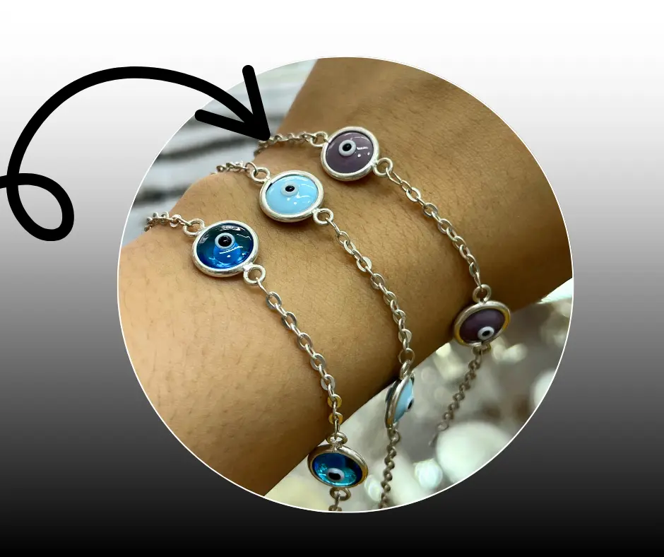 [PUL-1174] Pulsera_ Ojo turco lila 17 cm