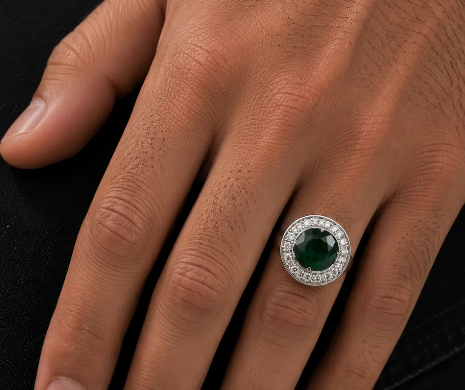 Anillo_Circonia Círculo verde (ANI-132)