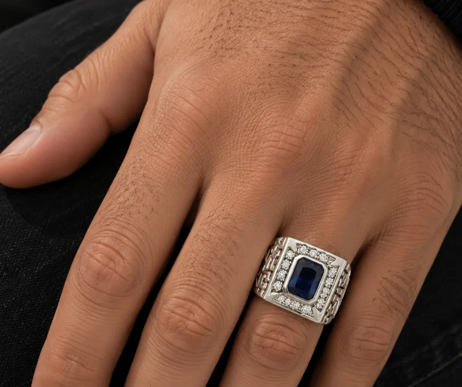 Anillo_Circonia Cubo blanco/azul