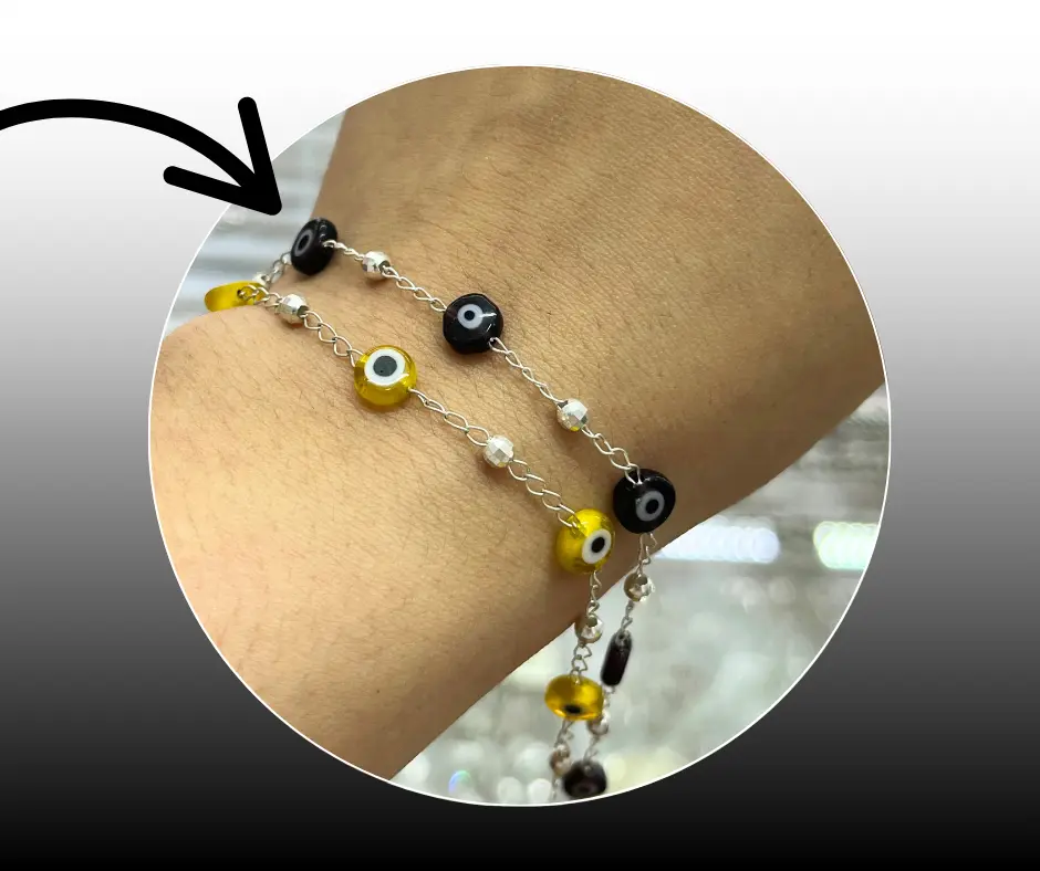 [PUL-1175] Pulsera_ Ojo turco morado 18 cm