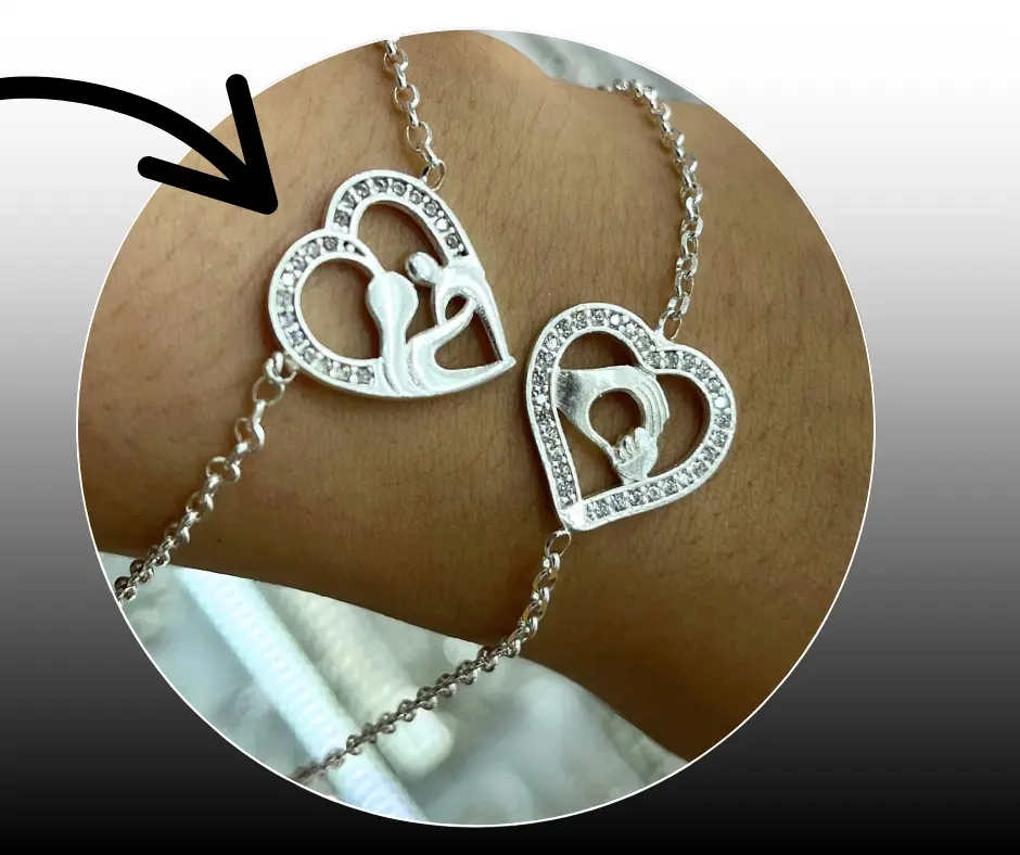 [PUL-1194] Pulsera_Silueta Mamá e hijo 16 cm