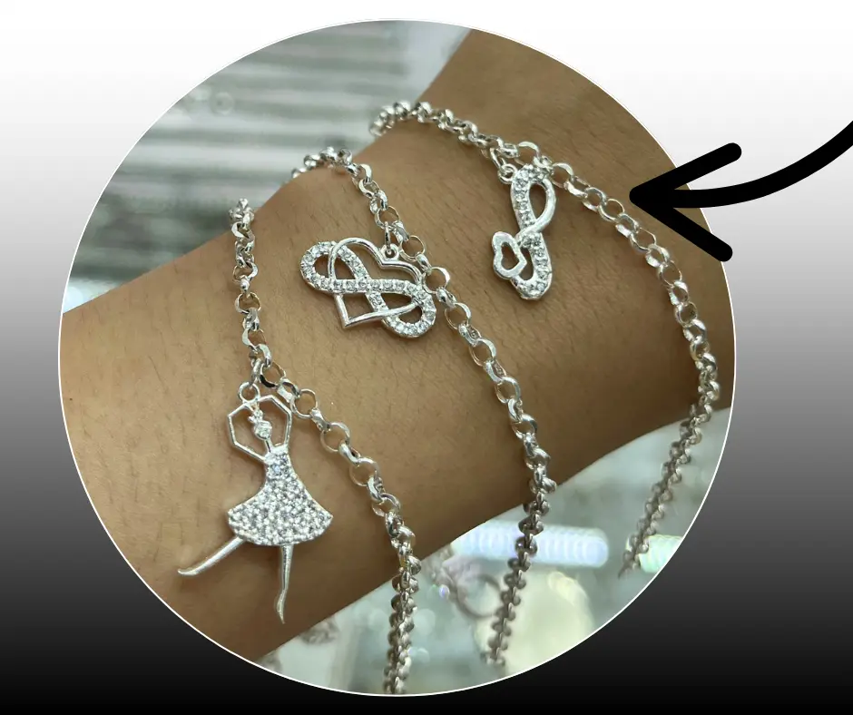 Pulsera_ Infinito tejido cadena g 19 cm