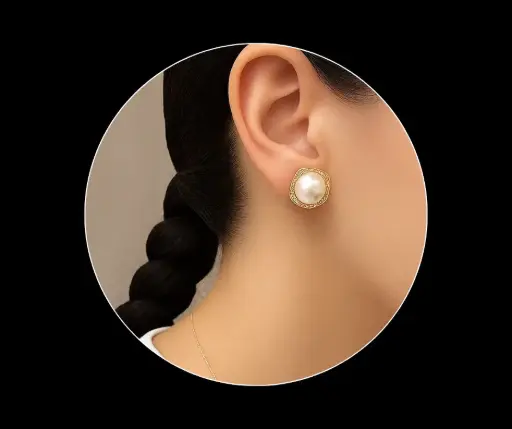 Aretes perla en flor