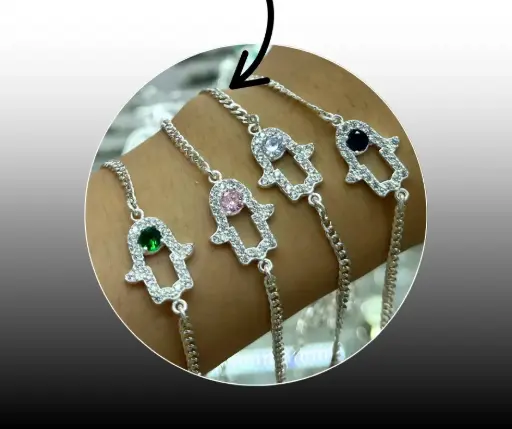 Pulsera_Mano de Fátima 19 cm Blanca