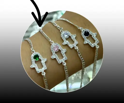 Pulsera_Mano de Fátima 19 cm Rosa