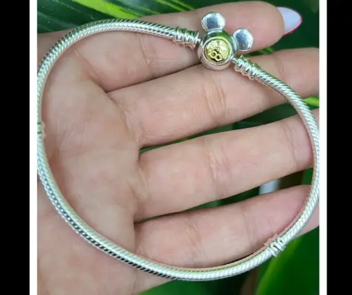 Pandora_ Pulsera cadena de serpiente broche Mickey Golden 18 cm