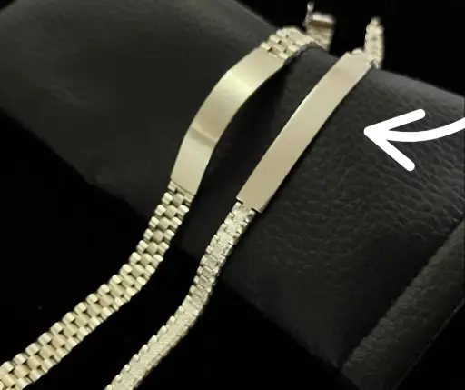 Pulsera_ Ch Tipo Rolex con placa 5 mm, 20 cm