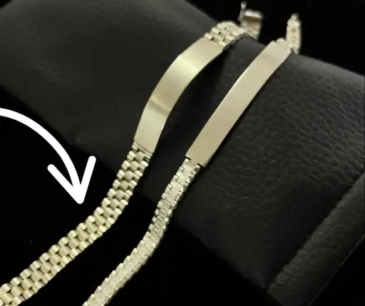 Pulsera_ G Tipo Rolex con placa 8 mm, 19 cm