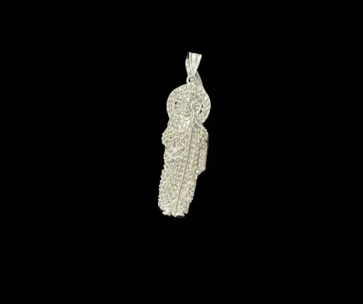 Dije circonia incrustada_San Judas_ 5.5 cm_ Blanco