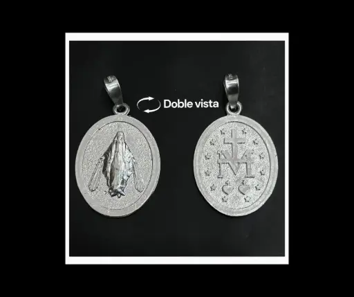Medalla ovaldada_ Virgen Milagrosa_ lisa_3.5 cm