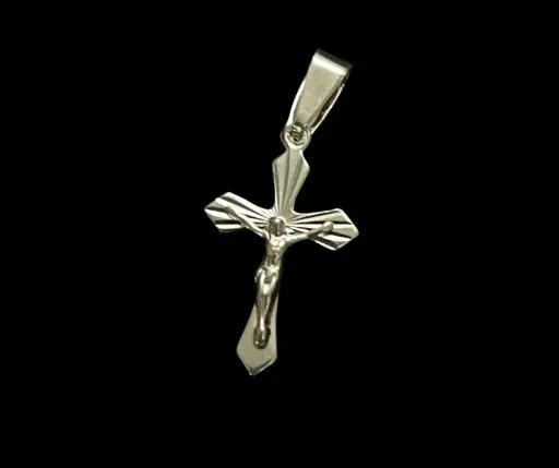 Dije Cruz liso_con cristo_ coqueta_ 2.5 cm