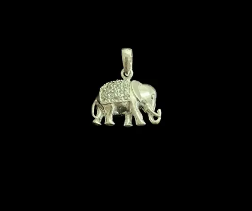 Dije circonia incrustada_ elefante cuerpo en circonia_ 2 cm