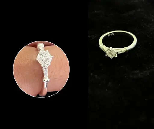 Anillo con circonia_lujo_Solitario_Sol_2 bordes_talla 8
