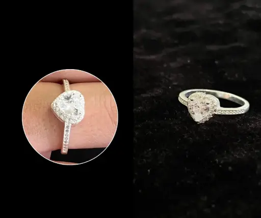 Anillo con circonia_lujo_Solitario_Corazón_talla 7