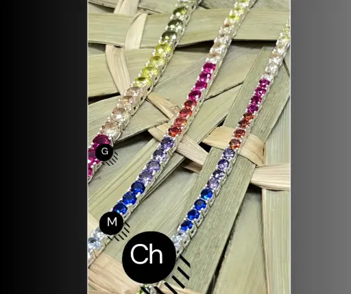 Pulsera_Circonias multicolor 18 cm Ch
