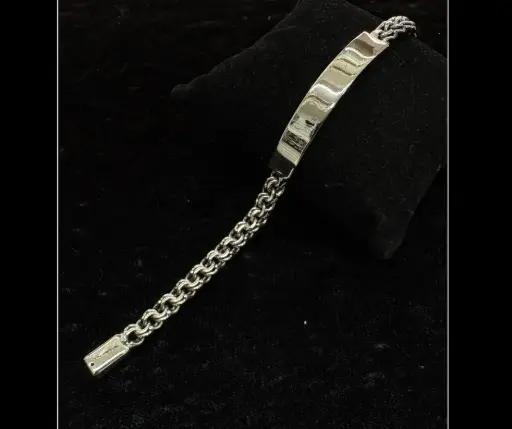 Esclava con placa Tejido Chino (Broche aguja) 21 cm 8mm