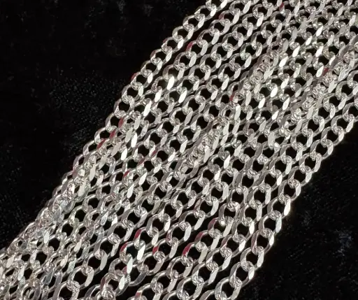 Cadena_Tejido_ Cubano/Barbada_ Diamantada_ 4 mm_ 60 cm