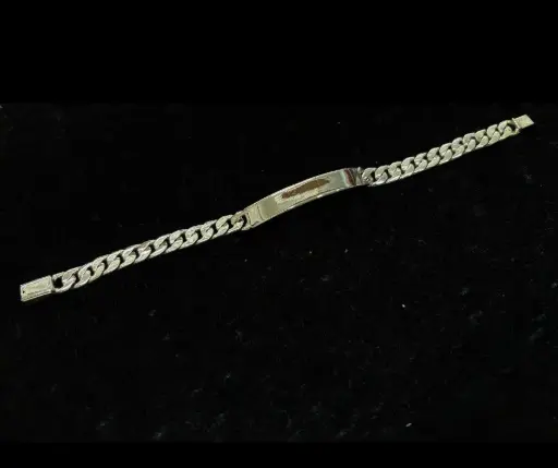 Esclava con placa Cubano (Broche aguja) 21 cm 8mm