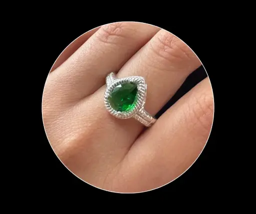 Anillo_cristal verde_talla  71/2