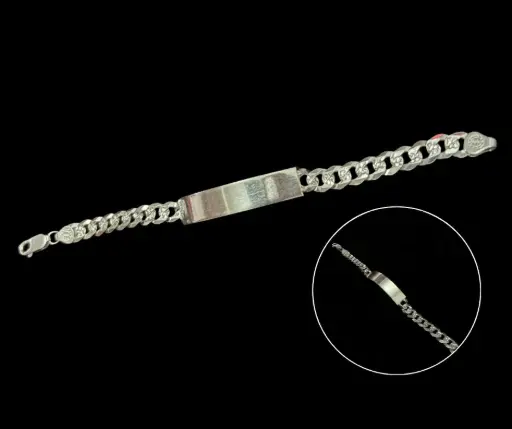 Pulso con placa_Cubano Diamantado_8 mm