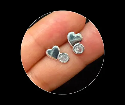 Broquel_Corazón_Oso_Estrella_ Punto en circonia _broche de bolita