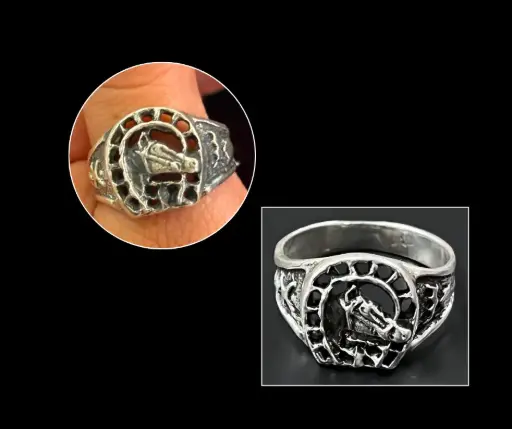 Anillo_cera_Herradura con caballo_suerte