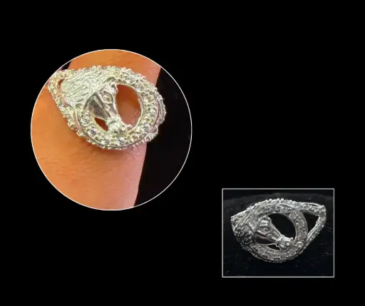 Anillo_circonia_Herradura con caballo