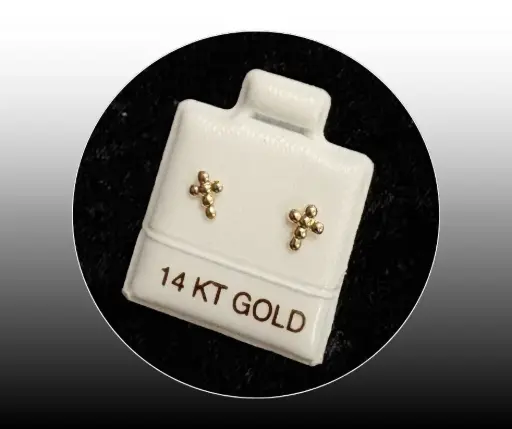 Broquel_Oro 14K_Cruz puntos