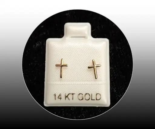 Broquel_Oro 14K_Cruz lisa