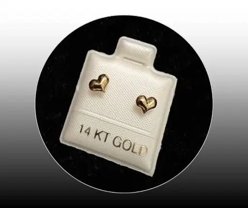 Broquel_Oro 14K_Corazón Bombeado