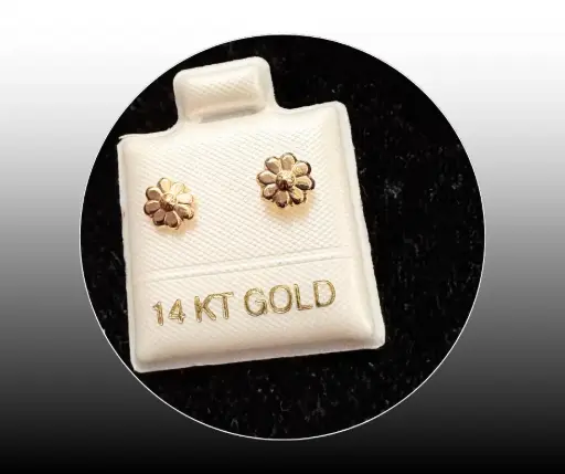 Broquel_Oro 14K_Flor coqueta