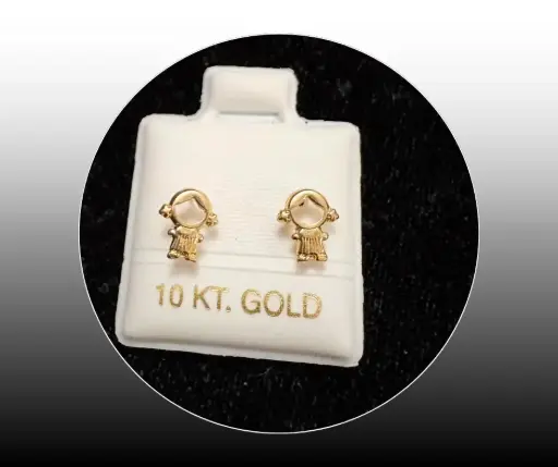 Broquel_Oro 10K_Niña silueta