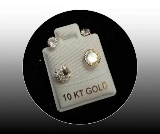 Broquel_Oro 10K_ Ear Cuff, 2 modelos circonia incrustada