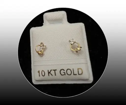 Broquel_Oro 10K_ Circonia con aros