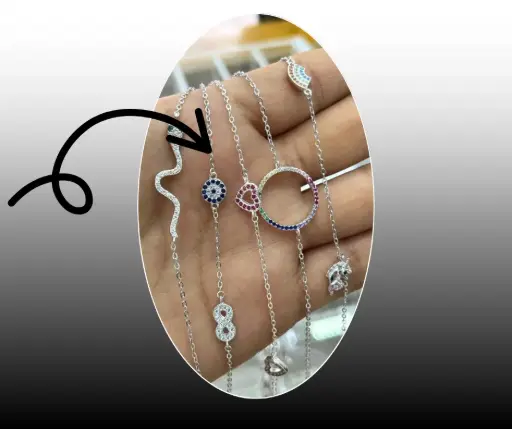 Pulsera ajustable_Ojo turco azul con infinito
