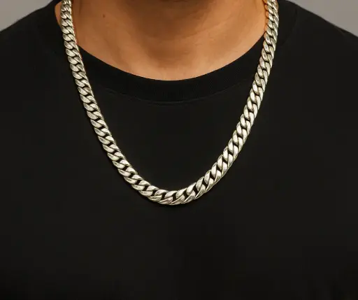 Cadena Cubano 70 cm 1 cm (Broche doble seguro) 