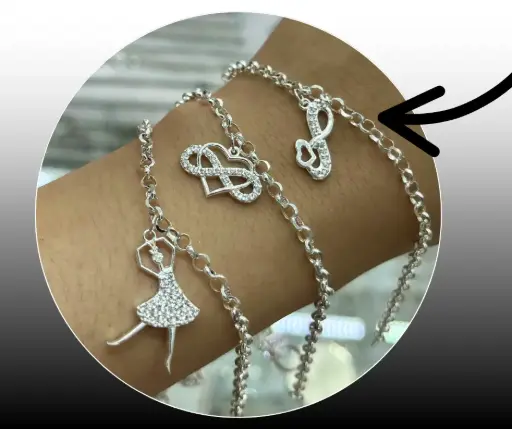 Pulsera_ Infinito tejido cadena g 19 cm